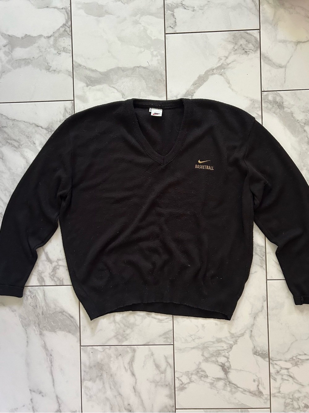Nike Vintage 90s Basketball V Neck Knit Sweater Acrylic